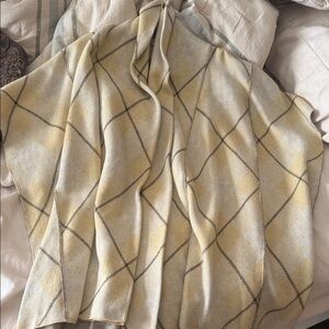 Burberry Beige and Yellow Checkered Poncho